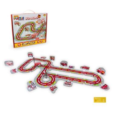 Imagem de Pista Puzzle Divertido Bombeiro 47 Pecas a Corda DM Toys Brinquedo Inf