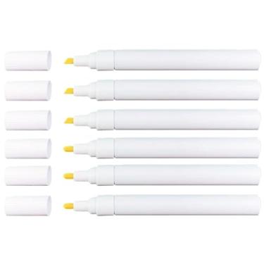 Imagem de Diwimiki Conjunto de 6 canetas vazias recarregáveis, ponta redonda e oblíqua de 3 mm/6 mm, marcadores de pintura de barrle de alumínio, marcadores de tinta acrílica recarregáveis para desenho, grafite