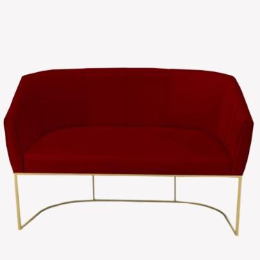 Imagem de Namoradeira Julia Base De Ferro Suede Vermelho D`classe Decor