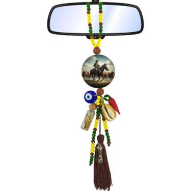 Imagem de Chaveiro Guia Patuá Proteção Boiadeiro Retrovisor Carro - Balaio de Sa