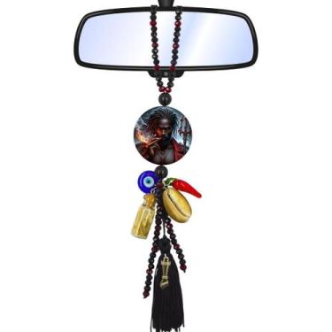 Imagem de Chaveiro Guia Patuá Proteção Caminhos Exú Retrovisor Carro - Balaio de