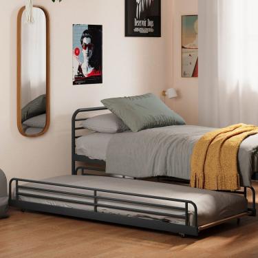 Imagem de Cama Auxiliar Infantil/Juvenil Teko Casatema Preto Fosco / Álamo