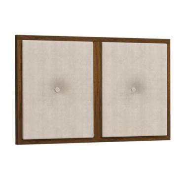 Imagem de Painel Cabeceira Box Solteiro 0,90 Duda Madeira Suede Bege - Comprar M