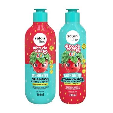 Imagem de Salon Line, Kit Shampoo e Condicionador, #todecacho Kids, Morango, Vegano - Para Cabelos Ondulados, Cacheados e Crespos, 2 Unidades