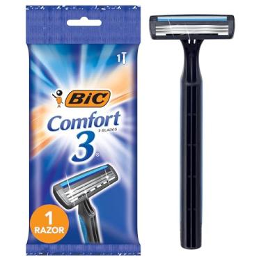 Imagem de BIC Aparelhos de barbear descartáveis Comfort 3, 3 lâminas para um barbear suave e confortável, 1 unidade
