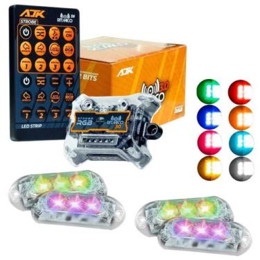 Imagem de Kit Estrobo AJK RGB Rítmico 3.0 + 4 Faróis 6W - Kit de Produtos