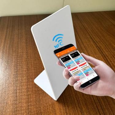 Imagem de SZGHR 1 Peça Suporte Branco Google Reviews 13,56 Mhz Nt/Ag 215 Chip Nfc Celular Toque Url Escrita Cartão De Avaliação Social Empresarial (Branco)