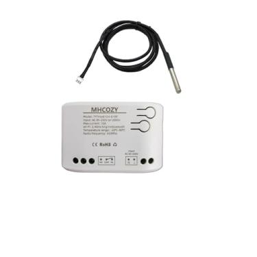 Imagem de MHCOZY Controlador De Temperatura Wi-Fi Com Aplicativo Tuya Da Mhcozy, Interruptor Relé Contato Seco 1 Canal 110 V 10 A, Compatível Alexa E Google Home, Tythwb1Ch