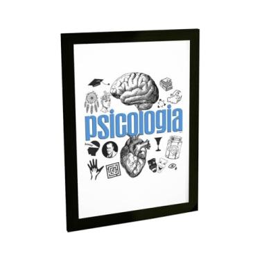 Imagem de Quadro Decorativo Psicologia Ícones Escritório Poster Quarto Sala