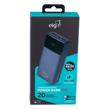 Imagem de Carregador Portátil Power Bank 20000mAh ELG PB200-BK Preto