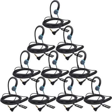 Imagem de HYS Fone de ouvido de 1 pino de 3,5 mm, recebe apenas fone de ouvido compatível com Motorola Hytera Kenwood Vertex Yaesu Walkie Talkie Microfone (BLUE3.5C-10)