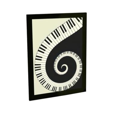 Imagem de Quadro Decorativo Musica Piano Ilustração Espiral Decoração Poster Quarto Sala