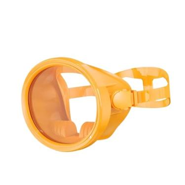 Imagem de menolana Máscara de mergulho com snorkel, óculos de mergulho sem embaçamento, oval de silicone e vidro, equipamento de confortável, óculos subaquáticos, ângulo, Laranja