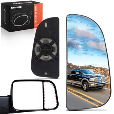 Imagem de A-Premium Vidro retrovisor inferior do lado direito do passageiro com placa de suporte - Compatível com Dodge Ram 1500 2009-2024, Ram 2500 2010-2018, Ram 3500 2010-2018 - Espelho de reboque convexo