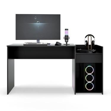 Imagem de Mesa Para Computador Eros Escritório Quarto Escrivaninha Pc Gamer (Preto)