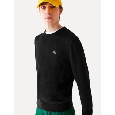 Imagem de Suéter Lacoste Masculino Classic Fit Gola Redonda Logo Preto, 4