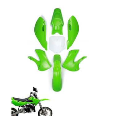 Imagem de NACORE Kit de para-lama de carenagem de plástico KLX110 para bicicleta Dirt Pit KLX110 2002-2013, DRZ110 2003-2005, verde