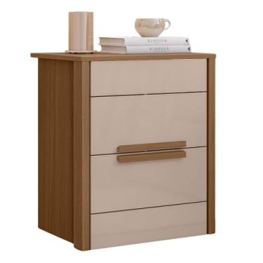 Imagem de Mesa Cabeceira Criado Mudo Dhara Carvalho/Fendi 2 Gavetas MDP Moval