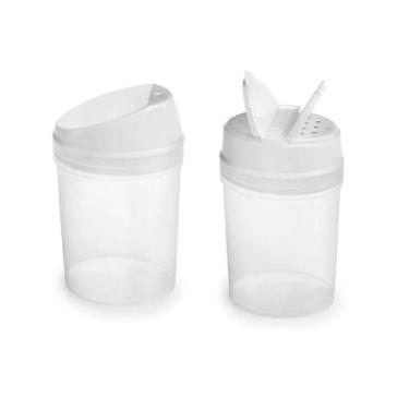 Imagem de Kit Saleiro e Paliteiro Mesa Plástico com Tampa Encaixável - PLASUTIL