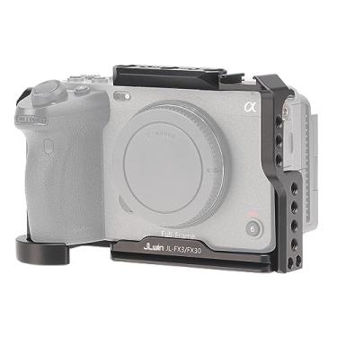 Imagem de FocusFoto Gaiola de câmera FX3/FX30 com trilho NATO, sapata fria, roscas de 1/10.2 cm, orifícios de localização de 3/20.3 cm-16 para aderência ARRI, serve para cabo Sony FX3 FX30/XLR original