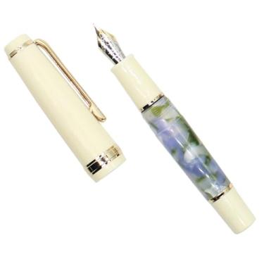 Imagem de Gullor Mini caneta-tinteiro com acabamento dourado, caneta de bolso de acrílico, azul verde, ponta média (0,7 mm)