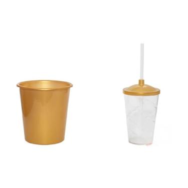 Imagem de 35 Kit Cineminha Balde 1lt + Copo Twister 400ml (Dourado)