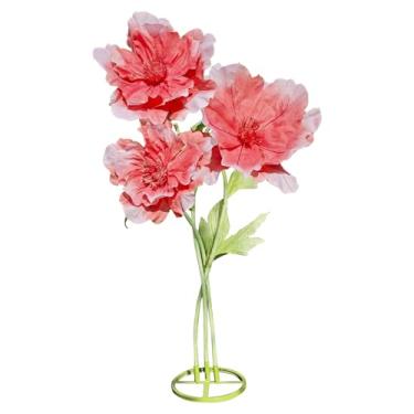Imagem de ASDFG 3 peças de decorações de flores artificiais gigantes 3D – flor falsa de altura ajustável para casamento, festa de aniversário, loja, vitrine, arranjo de decoração de evento (vermelho)