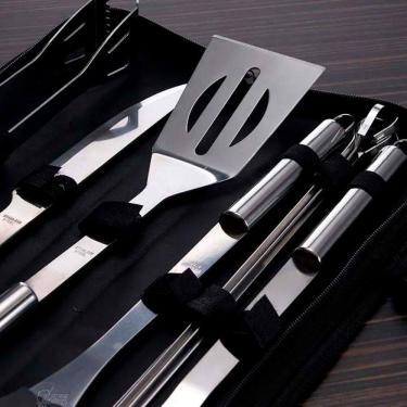 Imagem de Kit Churrasco Com Espetos Facas E Garfos Para Uso Rápido