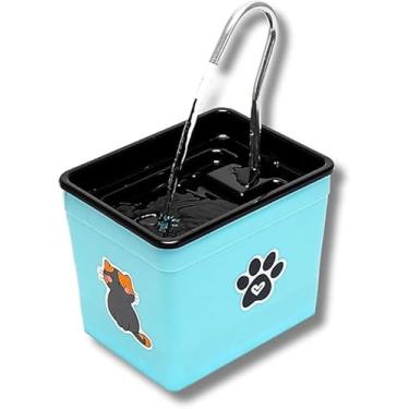 Imagem de Bebedouro Fonte De Água Para Gatos - Silencioso E Econômico (Azul- Turquesa, 1,8L)