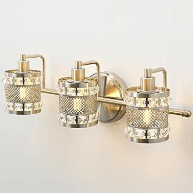 Imagem de BZZMMB Luminária De Banheiro, Luminárias Cristal Cromado Sobre O Espelho, Parede Modernas Para Quarto, Arandelas Níquel Escovado Sala Jantar, Cozinha, Lâmpadas Não Incluídas
