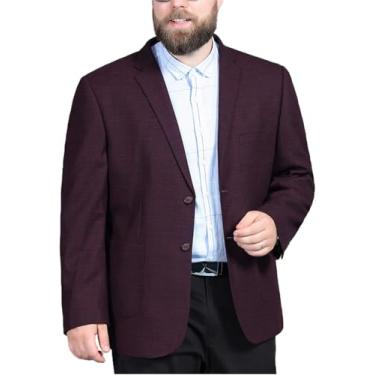 Imagem de Blazer Masculino Plus Size Com Dois Botões De Terno De Negócios Vestido Elegante De Casamento, Dark Red, 8XL