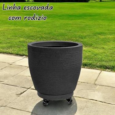 Imagem de Vaso para plantas grandes em Polietileno escovado 50 litros com Rodízi