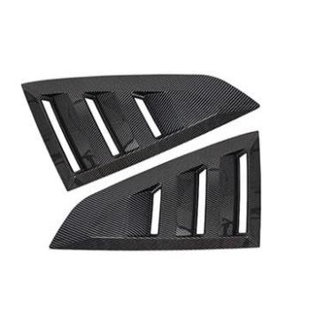 Imagem de Janela de triângulo traseiro de carro acabamento de bochecha de tubarão para Mustang 2024+ tampa de acabamento de janela lateral traseira acessórios de carro (um estilo de carbono)