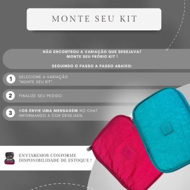 Imagem de Kit 2 Estojos Escolar Box Femininos Unissex Infantil Necessaire Maquia