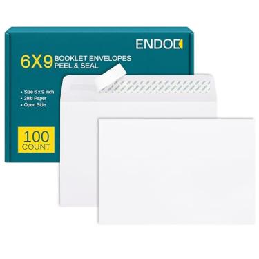 Imagem de Envelopes 6x9 autovedação branco – Projetado para fotografia, cartões de férias, convites de casamento grandes, escola e escritório, pacote de volume – Estoque pesado de 28 lb aberto 6 x 9 – 100 caixa
