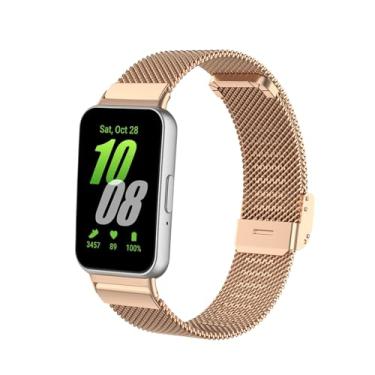 Imagem de Gheper Pulseira de metal compatível com Samsung Galaxy Fit3[2024] SM-R390 pulseira de aço inoxidável de malha de liberação rápida