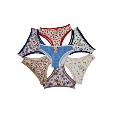 Imagem de Kit 20 Calcinha Juvenil Micro Estampada Menina Moça Feminina Tanga Con