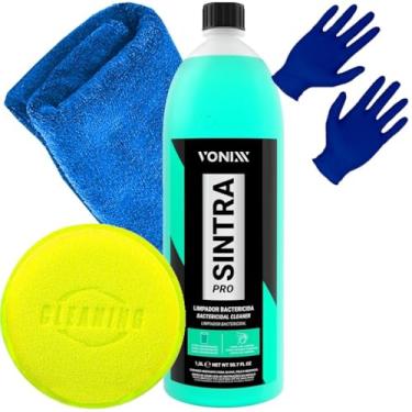Imagem de Kit Sintra Pro Vonixx Poderoso Limpador Automotivo 1,5L Toalha Aplicador e Luva Karbox