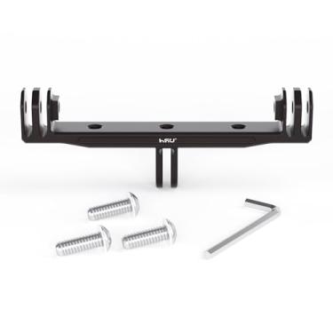 Imagem de HSU Adaptador de montagem dupla dupla de alumínio (extensão) para GoPro Hero 13/12/11/10/9/8/7/6/5/4 DJI Osmo Action AKASO Campark e outras câmeras de ação