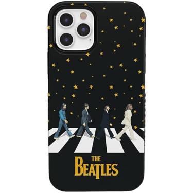 Imagem de Casely Capa projetada para iPhone 12 Pro Max | Beatles | Caminhada noturna | Imagem dupla Abbey Road | Capa ousada compatível com MagSafe