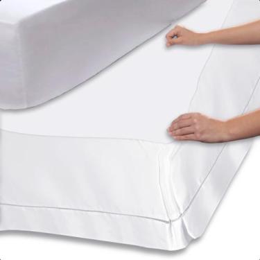 Imagem de Saia para Cama Box Casal Ponto Palito Encaixe Prático - Bia Enxovais, 