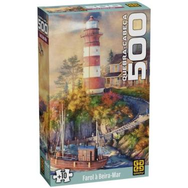 Imagem de Quebra Cabeça 500 Peças Farol à Beira Mar 04861 - Grow