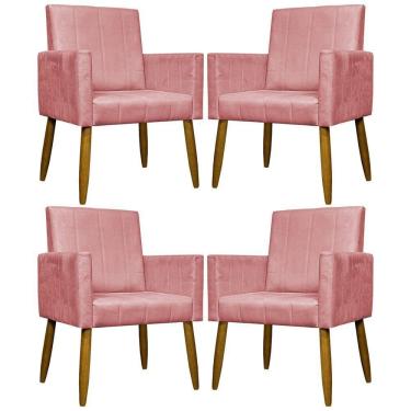 Imagem de Kit 4 Poltronas Decorativa Para Sala Recepção Consultório Escritório Mari Suede