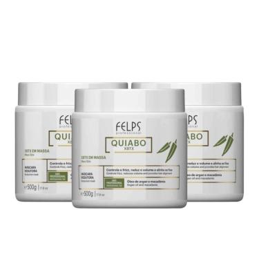 Imagem de Felps Quiabo XBTX Kit 3 Redutor de Volume em Massa 500g