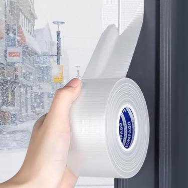 Imagem de ZOMPAGO Fita Adesiva Forte De Tecido Para Vedação De Janelas E Portas De Correr - Fita De Vedação Para Isolamento Acústico, À Prova De Poeira, À Prova D'Água E À Prova De Vento - Durável E Resisten