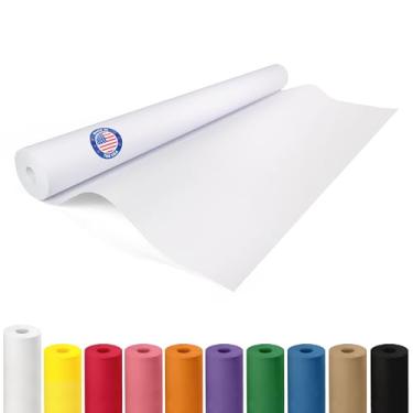 Imagem de IDL Packaging Rolo de papel kraft branco 91 cm x 5,486 cm (55 m) - Rolo de papel branco de qualidade 22,7 kg de espessura para embalagem, mudança, envio e artesanato/artes - Papel de embrulho natural