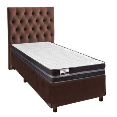 Imagem de Conjunto Cama Box Marrom Solteiro + Colchão Molas Ultralastic Bogota I