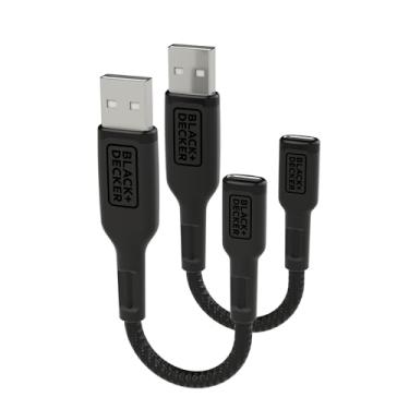 Imagem de BLACK+DECKER Adaptador USB C para USB [pacote com 2], cabo OTG tipo C fêmea para USBA macho OTG adaptador USBA para USBC compatível com MacBook Pro/Air, iPhone 16/15, Samsung Galaxy S24/S23/S22, preto