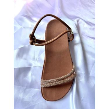 Imagem de Sandalia Papete  Rasteirinha Strass com traseira detalhe laçado Femini