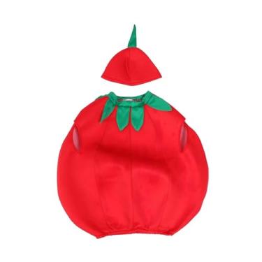 Imagem de UGPLM Fantasia infantil de tomate para cosplay, roupa para apresentação em palco de festival, 130